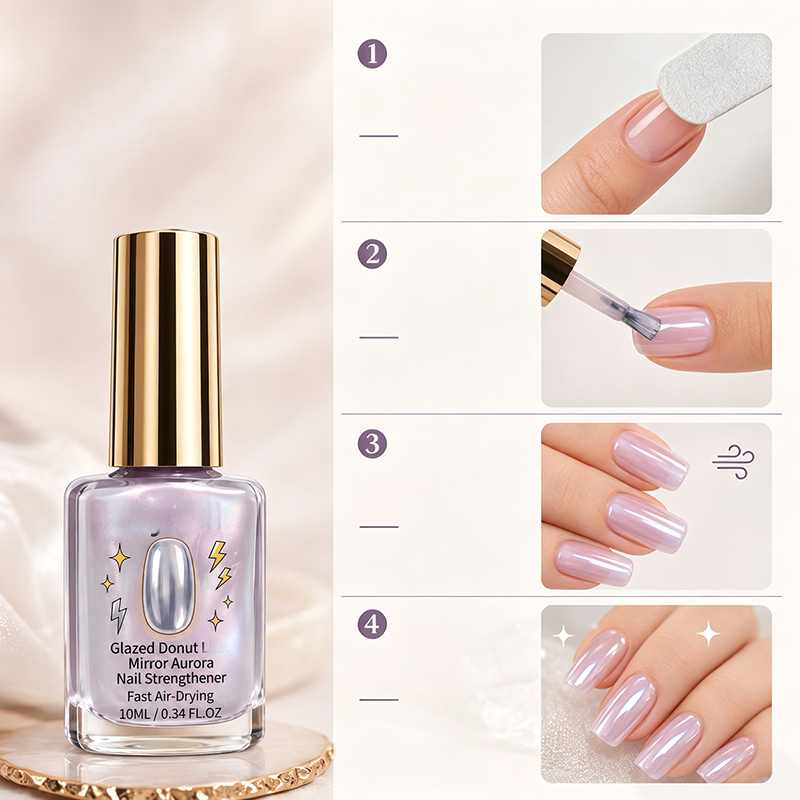 🔥Last Day Buy 1 Get 1 Free $ 9.99 Each🔥💜✨Lilac Glossy Mirror Nail Strengthener