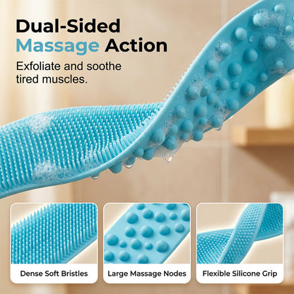 ⏰Last Day Buy 1 Get 1 Free $9.49 Each!!🥳 Silicone Back Scrubber – Dual-Sided Textures for Cleansing & Massage, Flexible Material – Promotes Healthier, Smoother Skin! 🛁💨