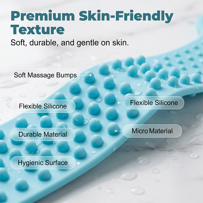 ⏰Last Day Buy 1 Get 1 Free $9.49 Each!!🥳 Silicone Back Scrubber – Dual-Sided Textures for Cleansing & Massage, Flexible Material – Promotes Healthier, Smoother Skin! 🛁💨