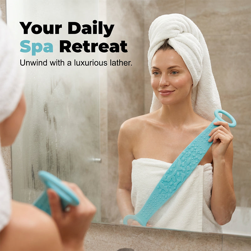 ⏰Last Day Buy 1 Get 1 Free $9.49 Each!!🥳 Silicone Back Scrubber – Dual-Sided Textures for Cleansing & Massage, Flexible Material – Promotes Healthier, Smoother Skin! 🛁💨