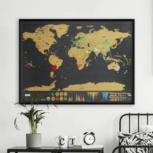 🌍Scratch‑Off World Map Travel Journal | Scratch To Record Your Travel Footprints, Stylish Wall Decor & Perfect Gift For Globetrotters!