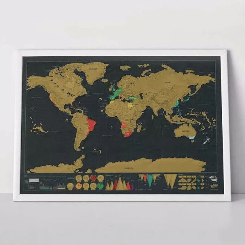 🌍Scratch‑Off World Map Travel Journal | Scratch To Record Your Travel Footprints, Stylish Wall Decor & Perfect Gift For Globetrotters!