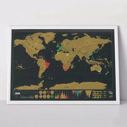 🌍Scratch‑Off World Map Travel Journal | Scratch To Record Your Travel Footprints, Stylish Wall Decor & Perfect Gift For Globetrotters!