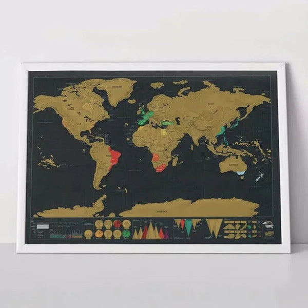 🌍Scratch‑Off World Map Travel Journal | Scratch To Record Your Travel Footprints, Stylish Wall Decor & Perfect Gift For Globetrotters!