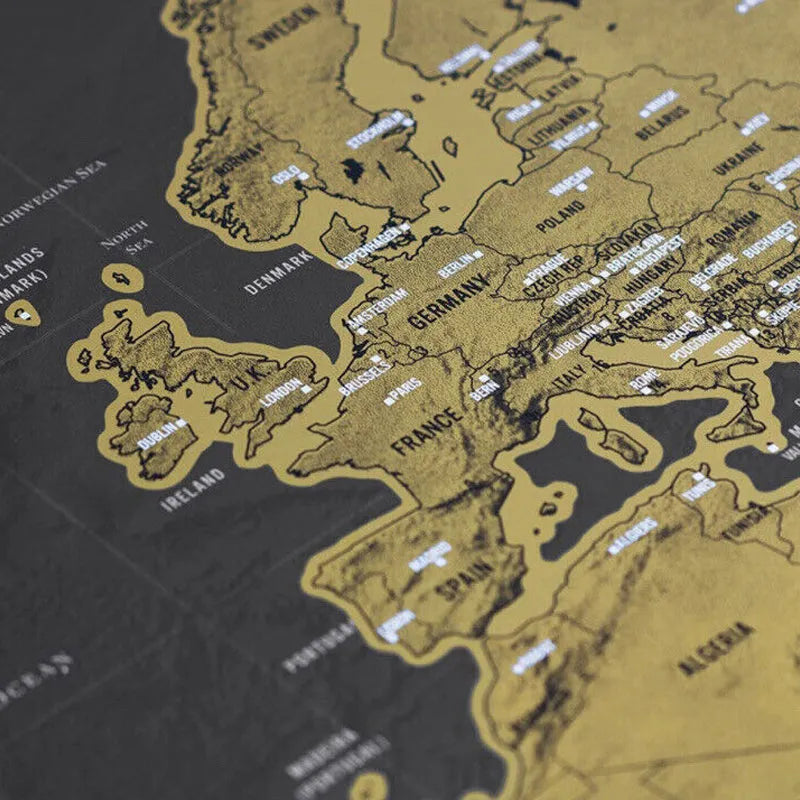 🌍Scratch‑Off World Map Travel Journal | Scratch To Record Your Travel Footprints, Stylish Wall Decor & Perfect Gift For Globetrotters!