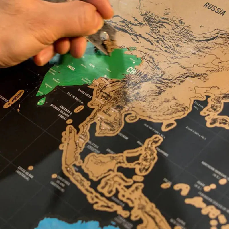 🌍Scratch‑Off World Map Travel Journal | Scratch To Record Your Travel Footprints, Stylish Wall Decor & Perfect Gift For Globetrotters!