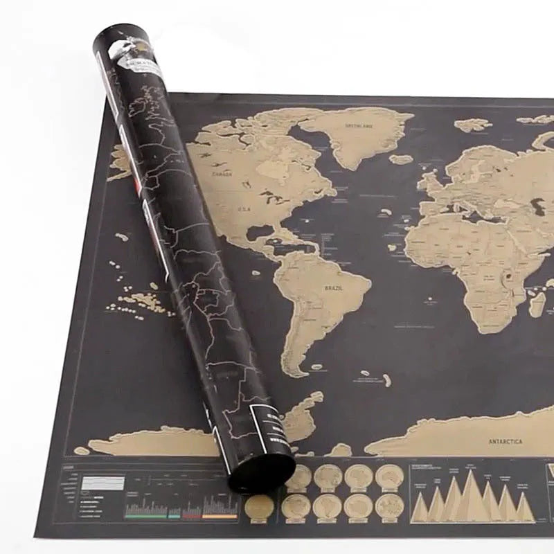 🌍Scratch‑Off World Map Travel Journal | Scratch To Record Your Travel Footprints, Stylish Wall Decor & Perfect Gift For Globetrotters!
