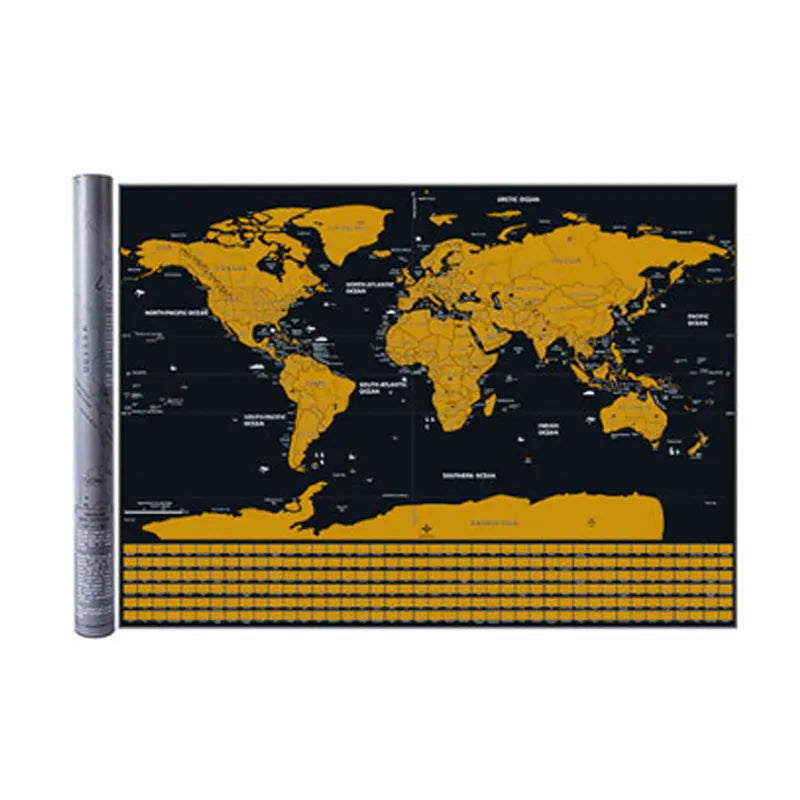 🌍Scratch‑Off World Map Travel Journal | Scratch To Record Your Travel Footprints, Stylish Wall Decor & Perfect Gift For Globetrotters!