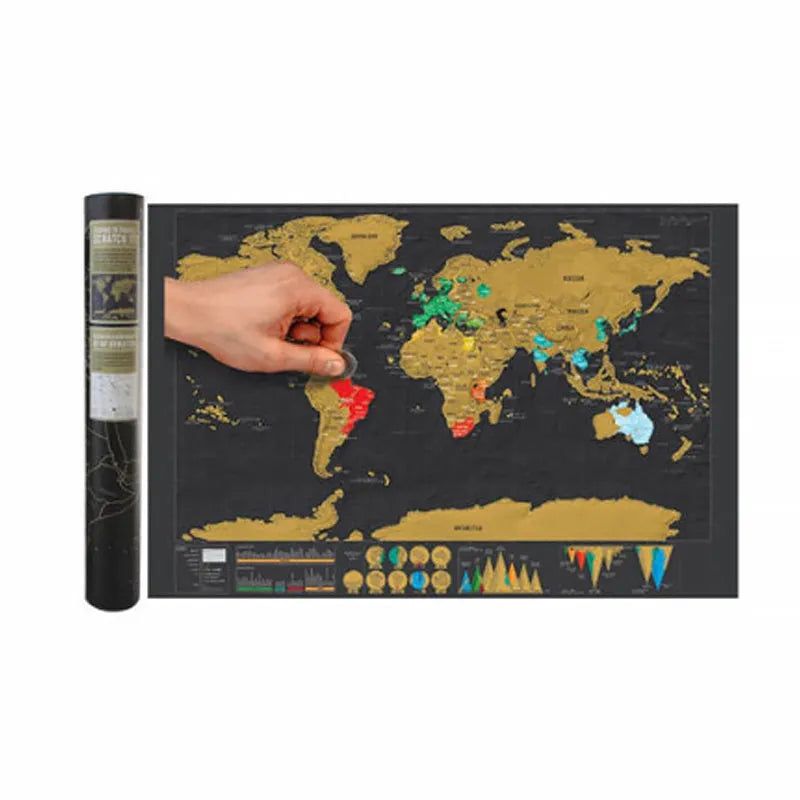 🌍Scratch‑Off World Map Travel Journal | Scratch To Record Your Travel Footprints, Stylish Wall Decor & Perfect Gift For Globetrotters!