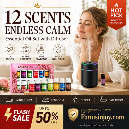 ⚡⚡⚡LAST 44 PCS LEFT!!! 🔥Limited Time 50% Off！🎁🌺The fresh scent lifts your mood！🌷12-Pack Water Soluble Essential Oils Set