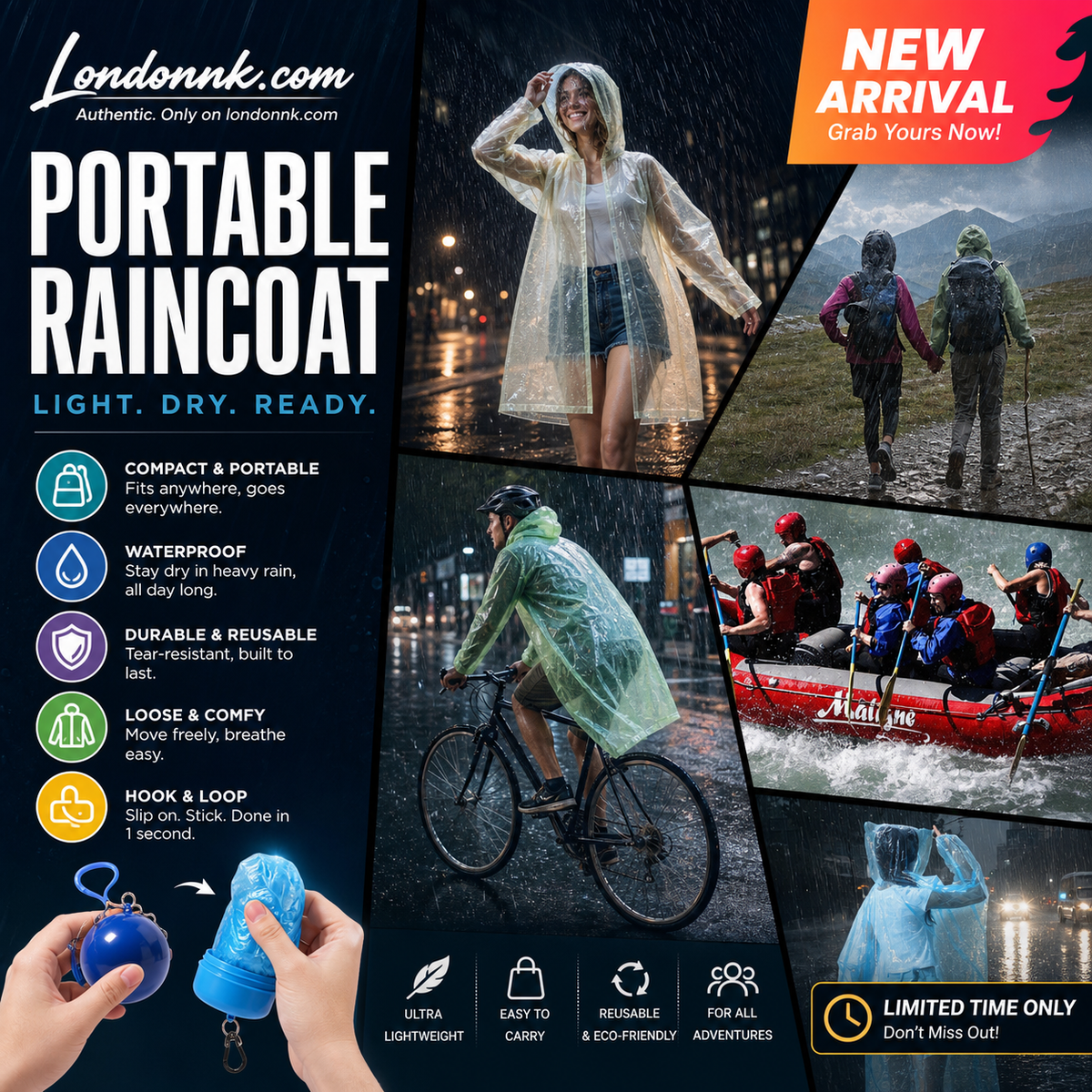 🥳 BUY 1 GET 1 FREE! ☔Mini Ball Shape Disposable Raincoat – Ultra‑compact ball packaging fits in any bag, purse or glove box. Waterproof & easy to use – always ready for sudden showers! 🌧️✨